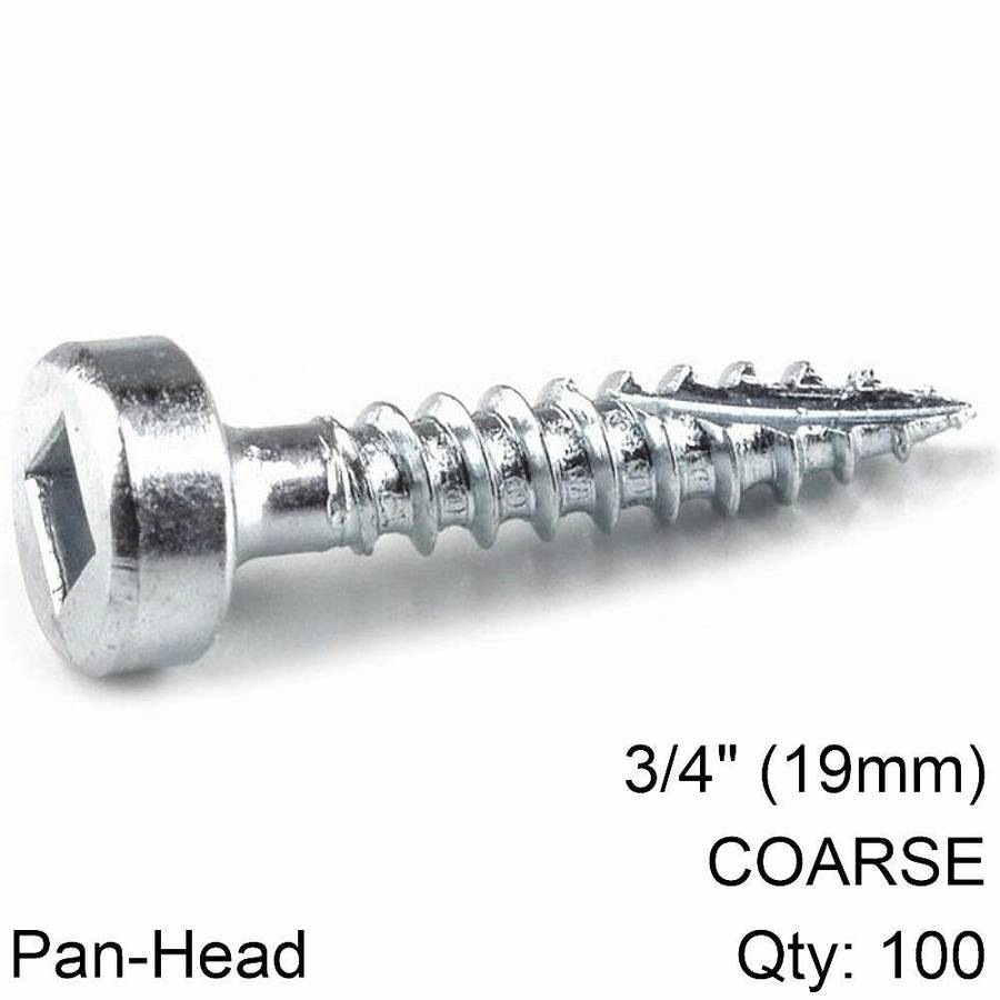 Kreg Kreg Zinc Pocket Hole Screws 19 Mm 0.75' #6 Fine Thread Pan Head 100 Ct