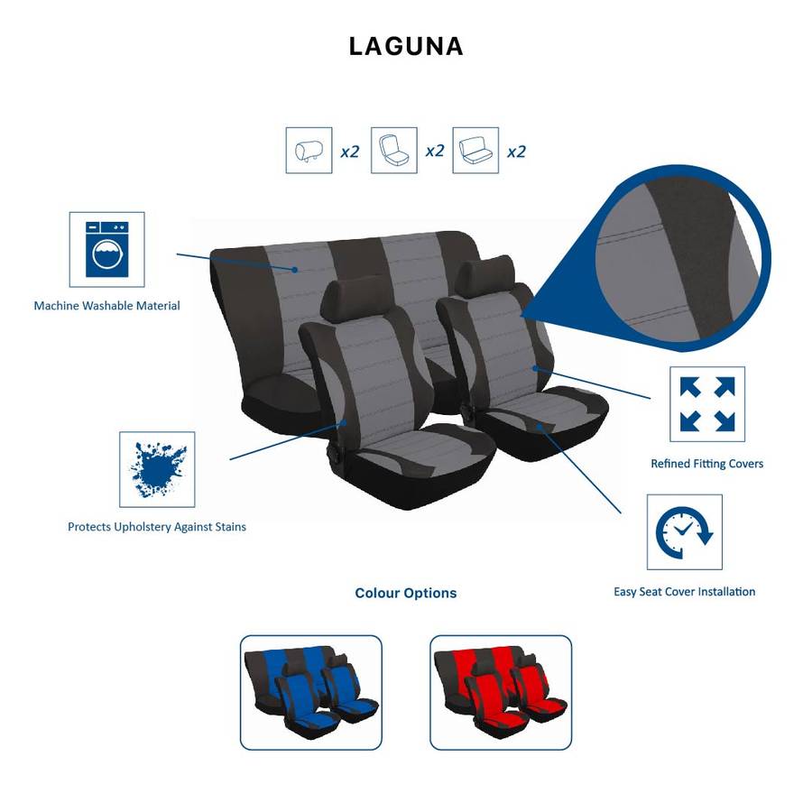Stingray Laguna 6 Pc Car Seat Cover Set