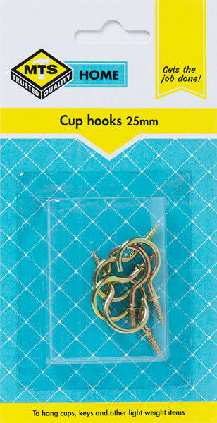 Mts Home Cup Hooks Brass 25 Mm P/6