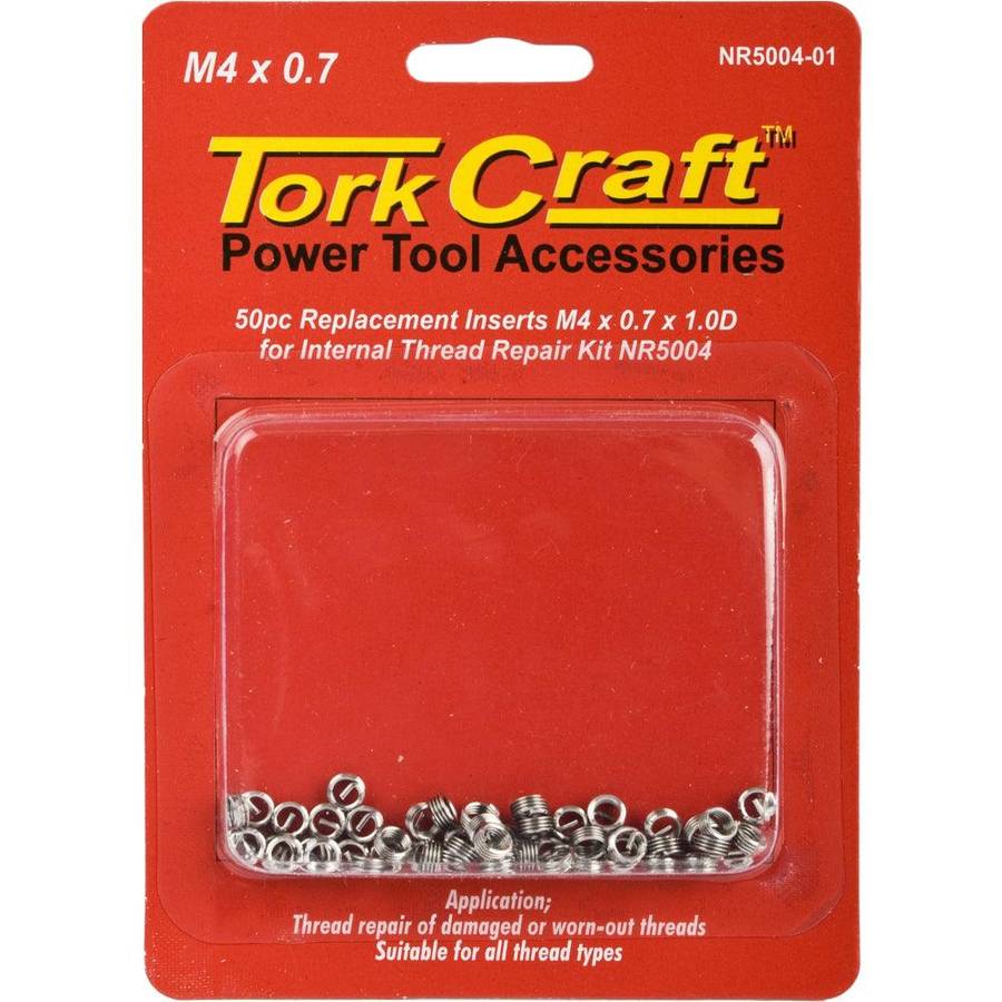 Tork Craft Thread Repair Kit M4 X 0.7 X1.0 D Repl. Inserts For Nr5004