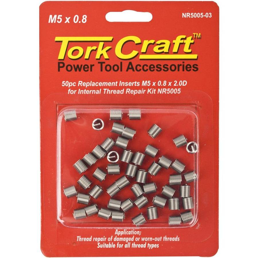 Tork Craft Thread Repair Kit M5 X 0.8 X 2.0 D Repl. Inserts For Nr5005