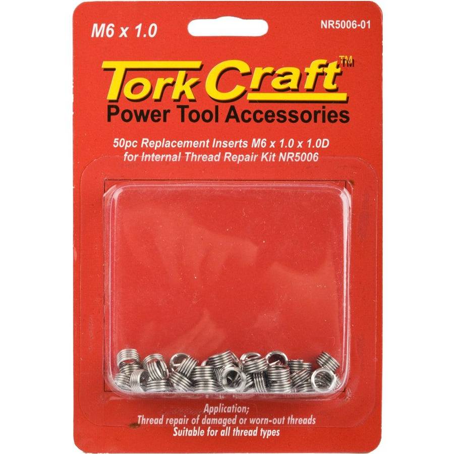 Tork Craft Thread Repair Kit M6 X 1.0 X 1.0 D Repl. Inserts For Nr5006