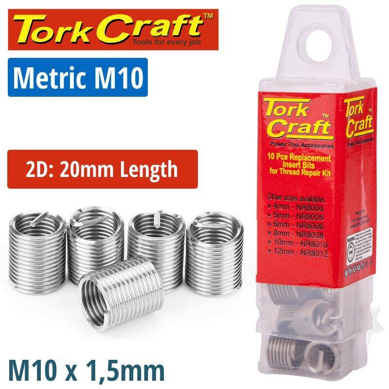 Tork Craft Thread Repair Kit M10 X 2 D Replacement Inserts 5 Pce