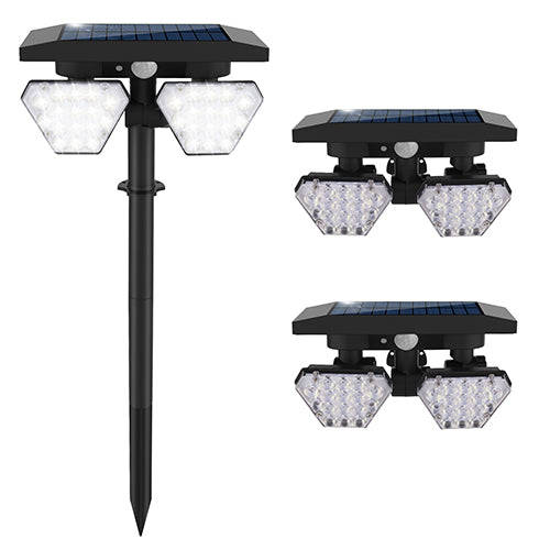 Solar Spot/Spike Light Combo Black Led