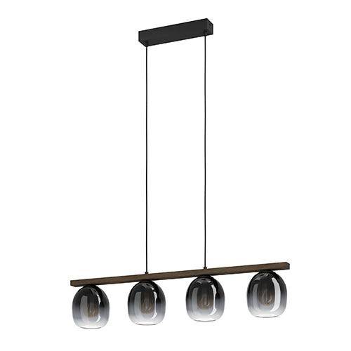 Filago 4 Lt Pendant Black E27 4x40w