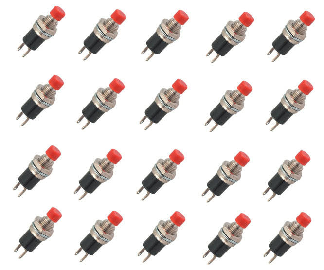 P/Button Switch N.C. Spst 1 A Red Solder M7 500/Bag Pbs 105 C Red