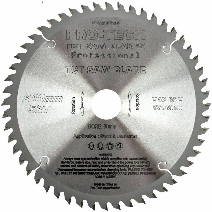 Pro Tech Saw Blade Tct 210 X2.4 X30 X52 T Wood Prof. Pro Tech Fes. Ts75