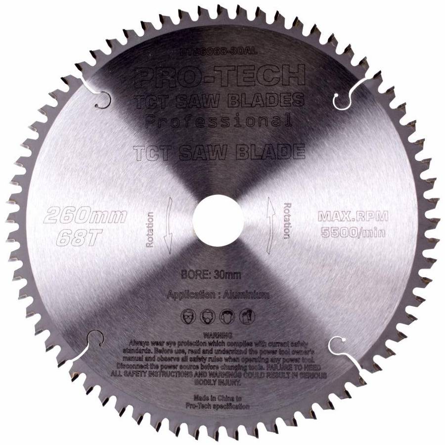 Pro Tech Saw Blade Tct 260 X2.4 X30 X68 T Aluminium Prof. Pro Tech Fes. Kapex