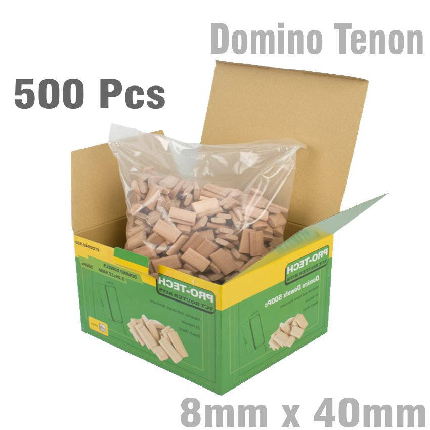 Pro Tech Domino Tenon 8 X40 Mm 500 Pc Per Box Beech Wood