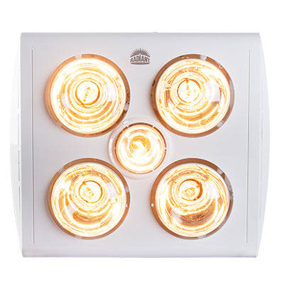 5 Lt Ceiling Light/Heater/Extractor Fan White