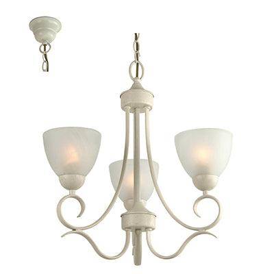 ***Beau Chandelier French White E27 3x60w