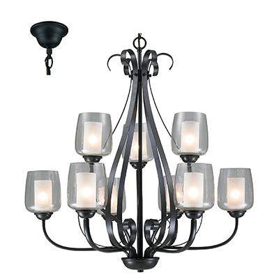 ***Chandelier Black E27 9x40w