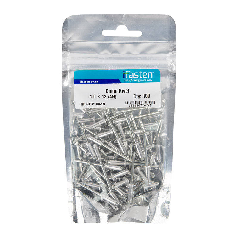 Ifasten Rivet Dome 4.0 Mmx12 Mm 100 Pp