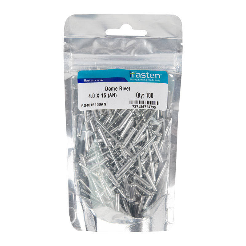 Ifasten Rivet Dome 4.0 Mmx15 Mm 100 Pp