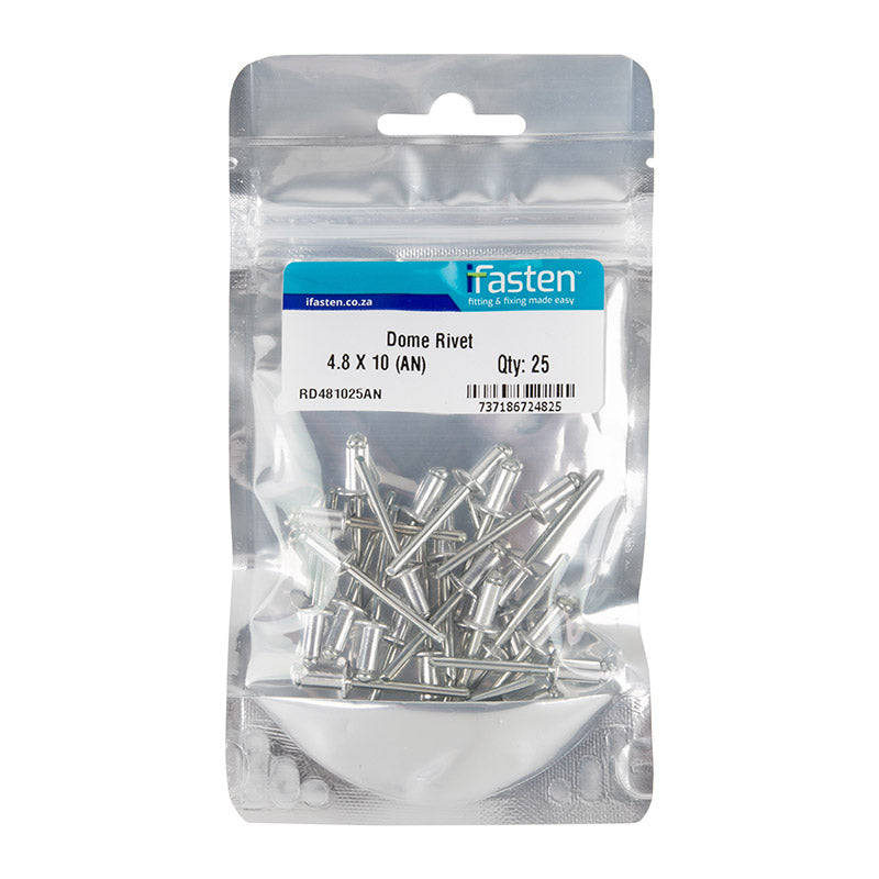 Ifasten Rivet Dome 4.8 Mmx10 Mm 25 Pp