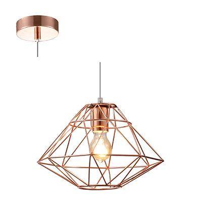 ***Diamond Pendant Copper E27 1x60w