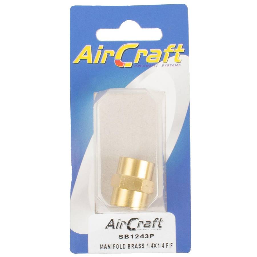Aircraft Manifold Brass 1/4 X1/4 F/F 1 Pc Pack