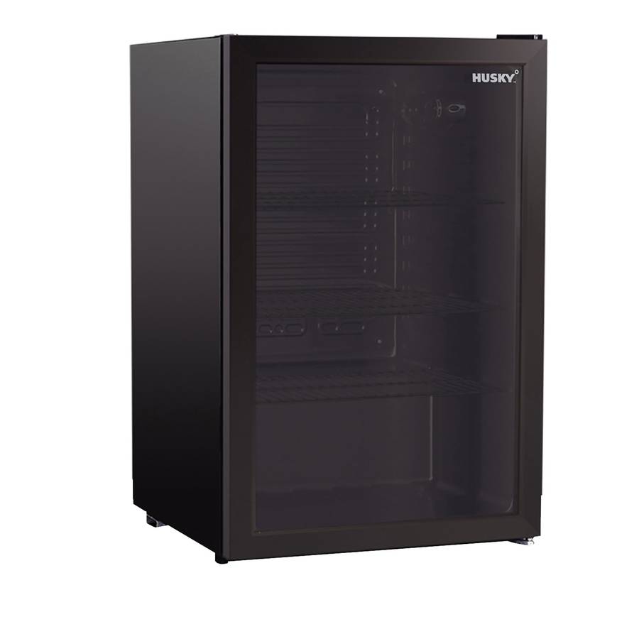 130 L Under Counter Beverage Cooler Glass Door Black