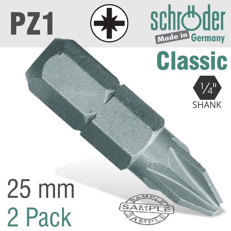 Schroder Pozi.No.1 X25 Mm Classic Bit 2 Cd