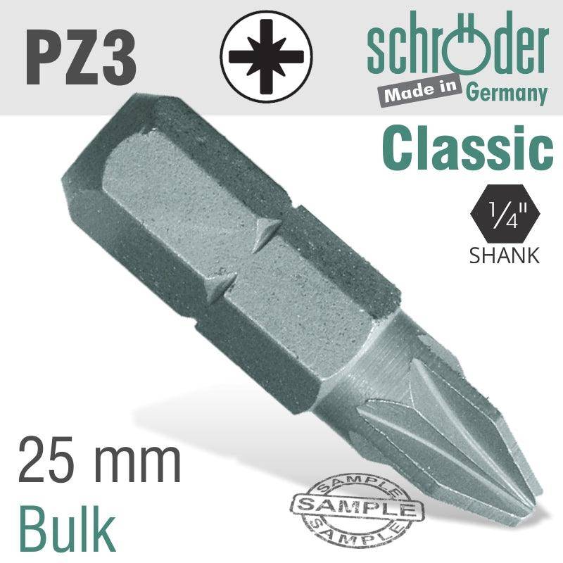 Schroder Pozi.No.3 X25 Mm Classic Bit Bulk