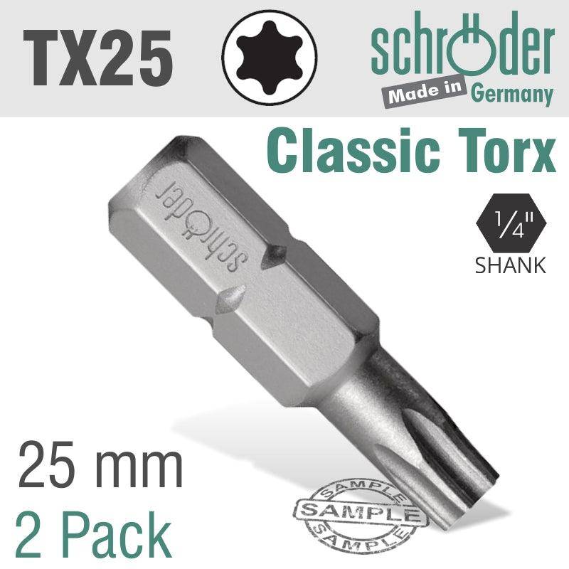 Schroder Torx Tx25 Classic Bit 25 Mm 2 Cd
