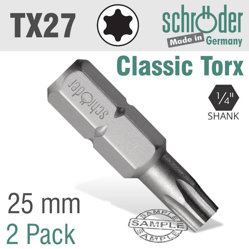 Schroder Torx Tx27 Classic Bit 25 Mm 2 Cd