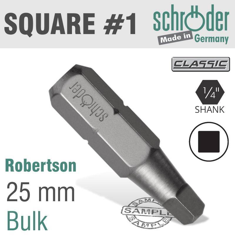 Schroder Sq.Recess No.1 Insert Bit