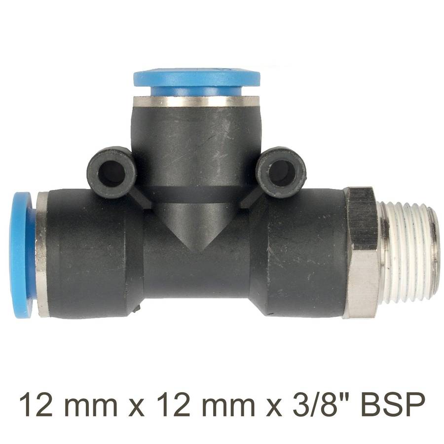 Aircraft Pu Hose Fitting Tee 12 Mm X 12 Mm X 3/8'm