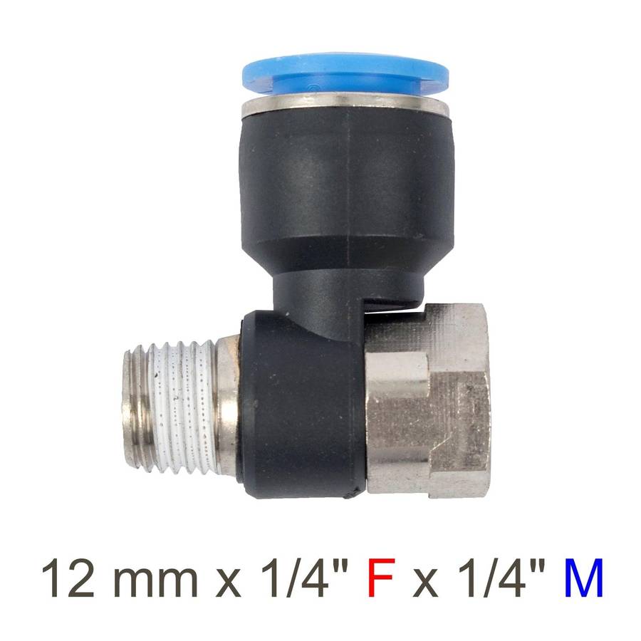 Aircraft Pu Hose Fitting Tee 12 Mm X 1/4'f X 1/4'm