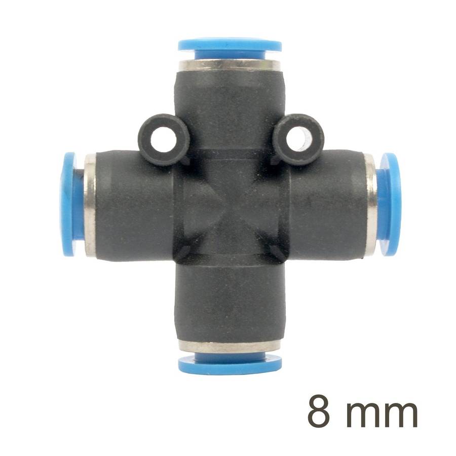 Aircraft Pu Hose Fitting 4 Way Connector 8 Mm