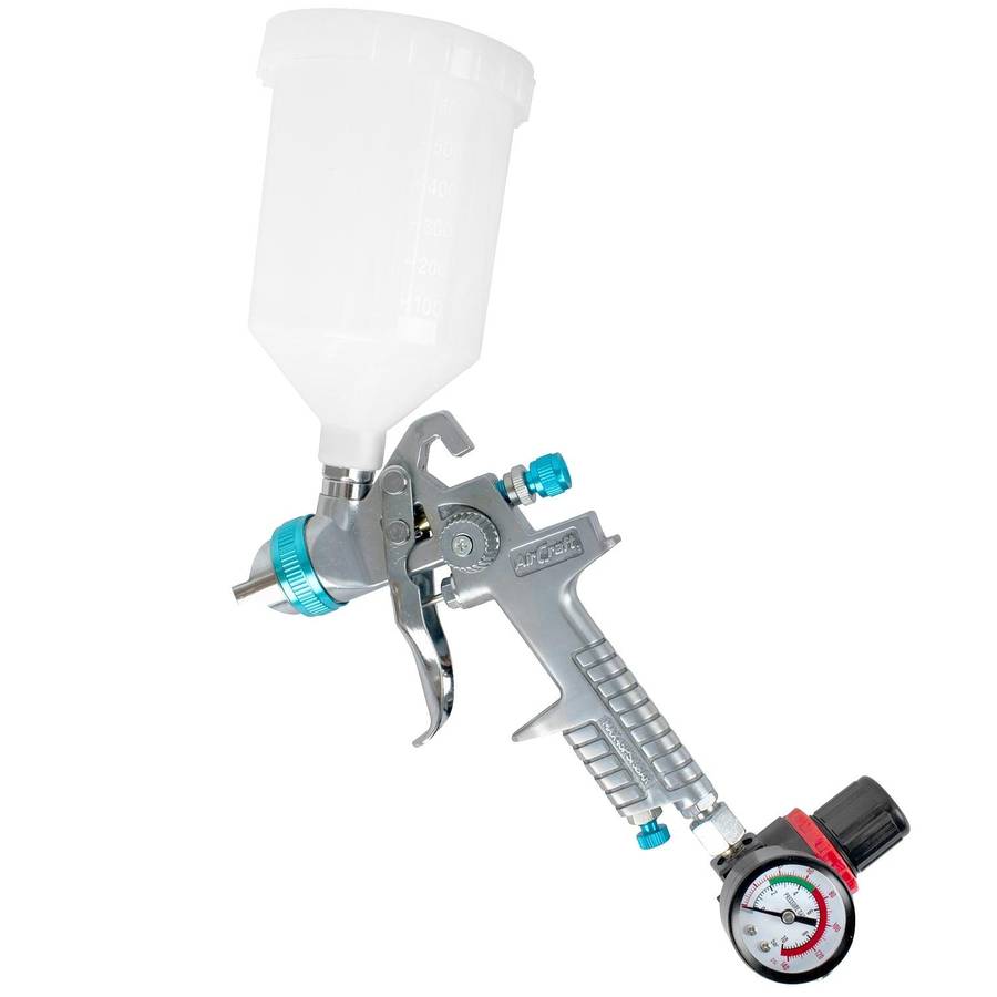 Aircraft Spray Gun Hvlp 1.4 Mm Nozzle With Spare 1.7 Mm Nozzle Kit And Regulator