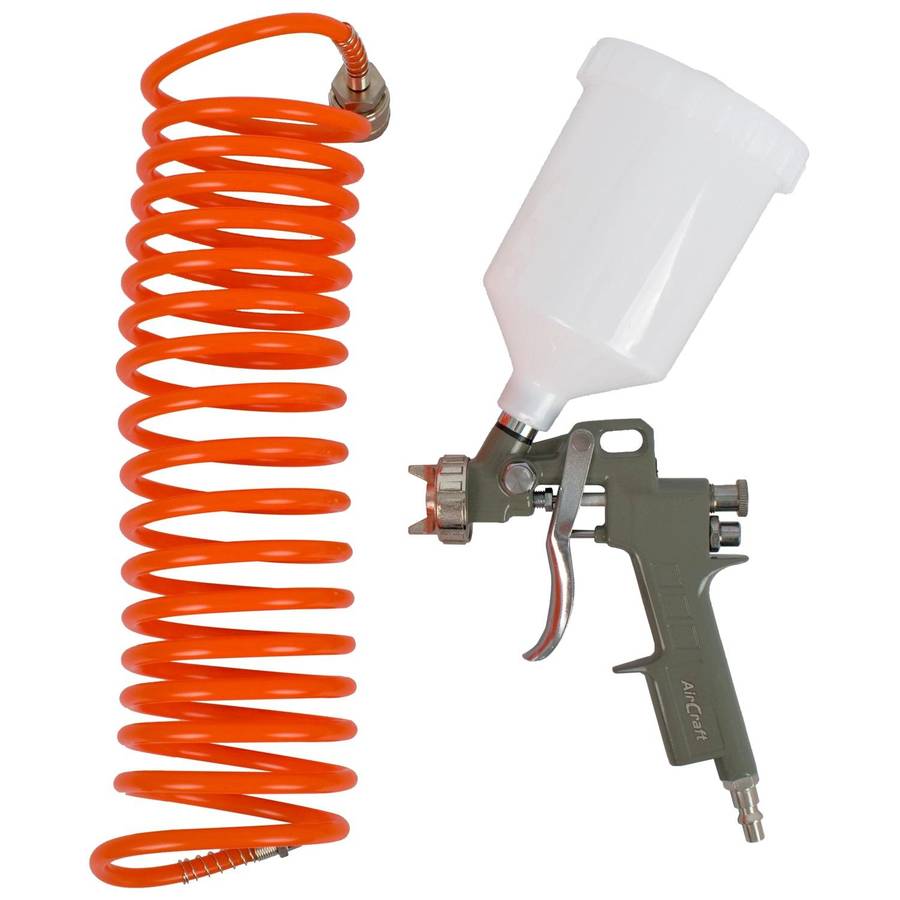 Aircraft Grav Feed Spray Gun 1.5 Mm Nozzle With 5 M Spiral Hose