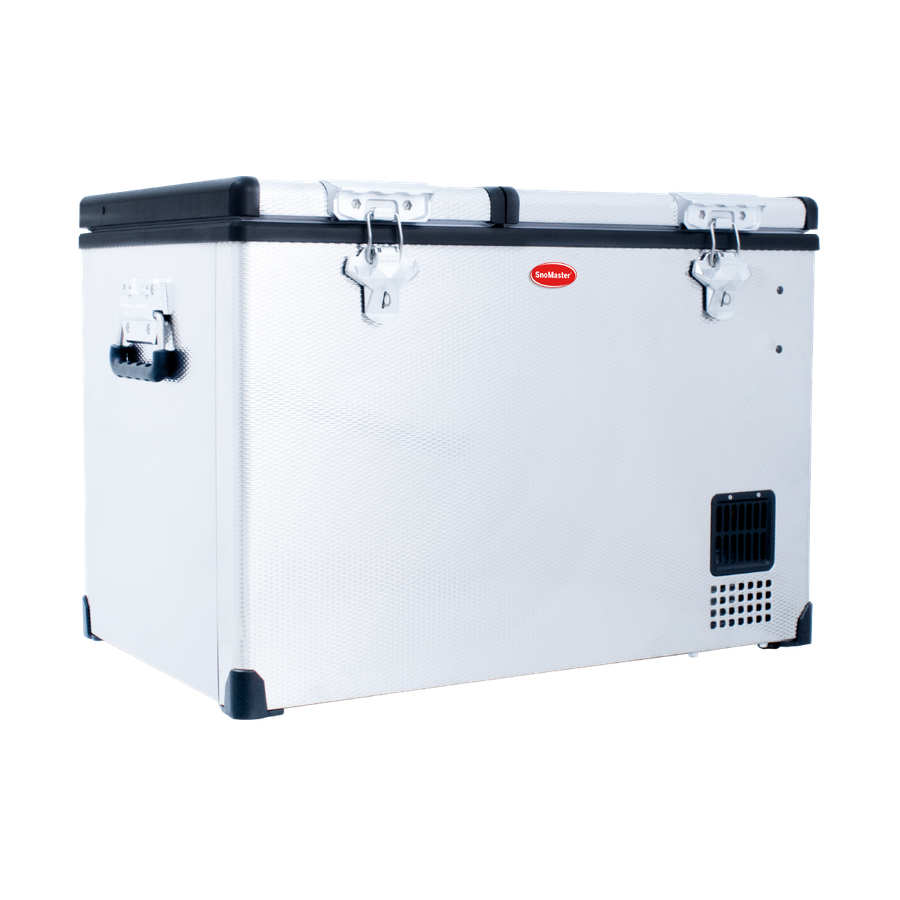 SnoMaster - 56L Dual Compartment Portable Fridge/Freezer AC/DC -  Stainless Steel (SMDZ-CL56D)