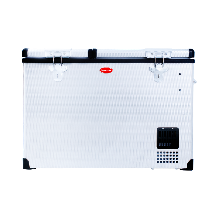 SnoMaster - 56L Dual Compartment Portable Fridge/Freezer AC/DC -  Stainless Steel (SMDZ-CL56D)