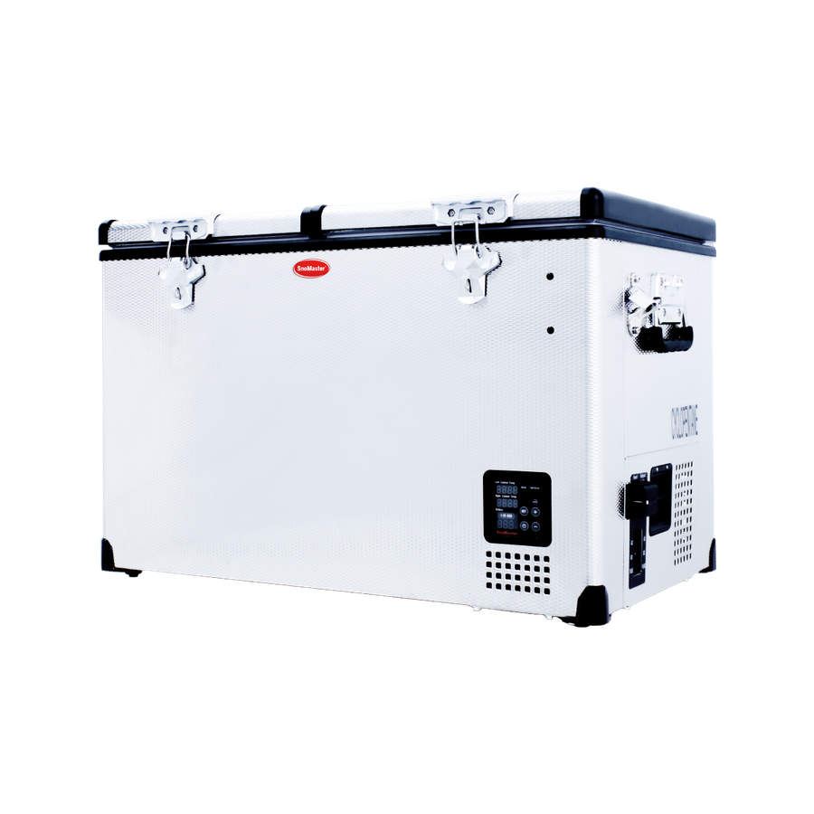 SnoMaster - 81.5L Dual Compartment Portable Fridge/Freezer AC/DC - Stainless Steel (SMDZ-TR82D)