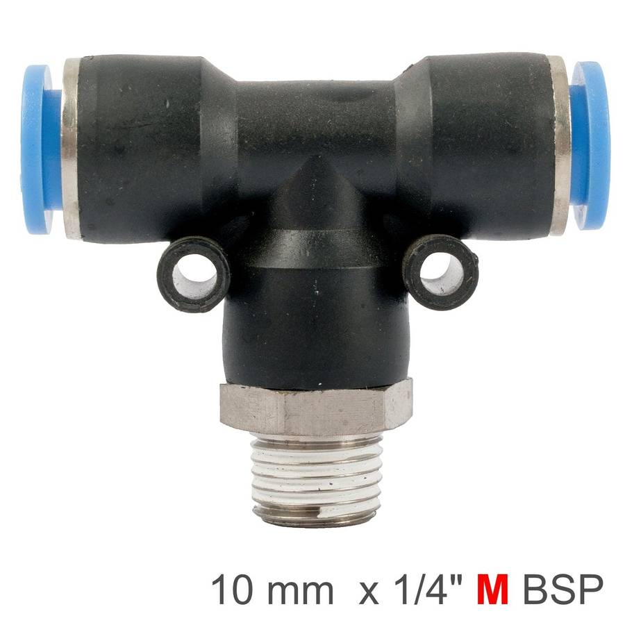 Aircraft Pu Hose Fitting Tee 10 Mm 1/4 M