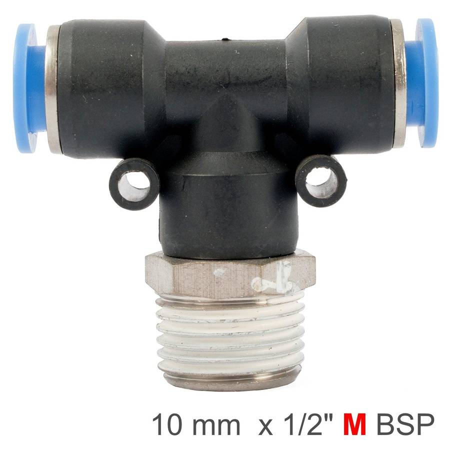 Aircraft Pu Hose Fitting Tee 10 Mm 1/2 M