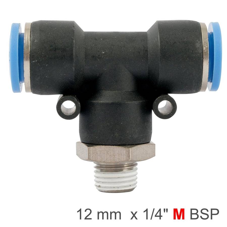 Aircraft Pu Hose Fitting Tee 12 Mm 1/4 M