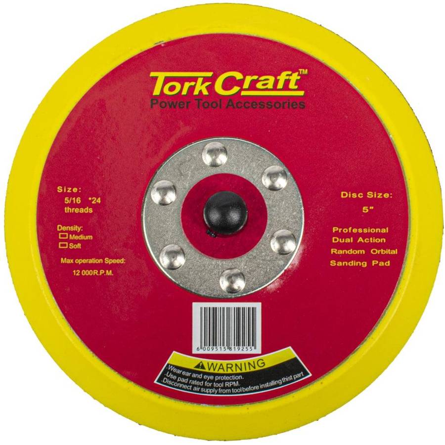 Tork Craft Da Sander Pad Hook And Loop 5 16 24 Unf Med Soft 125 Mm 5'