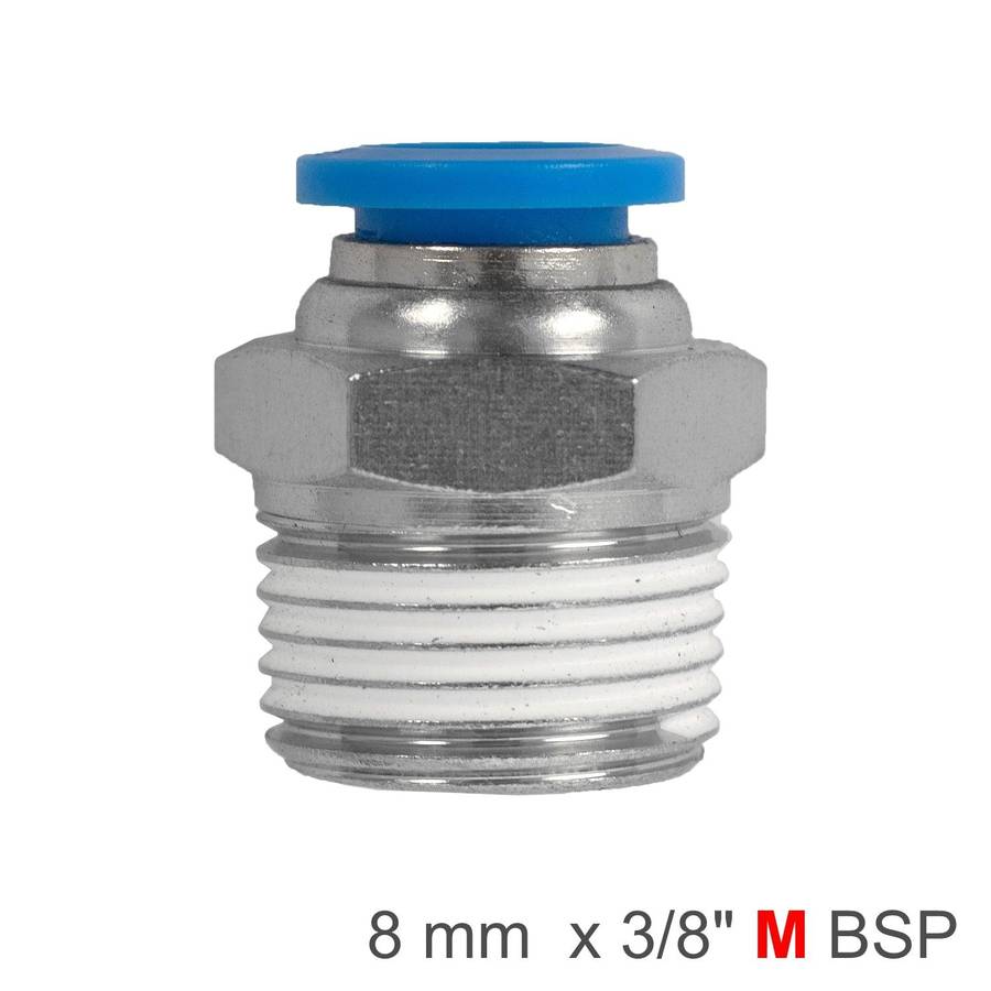 Aircraft Pu Hose Fitting Straight Stud 8 Mm 3/8 M