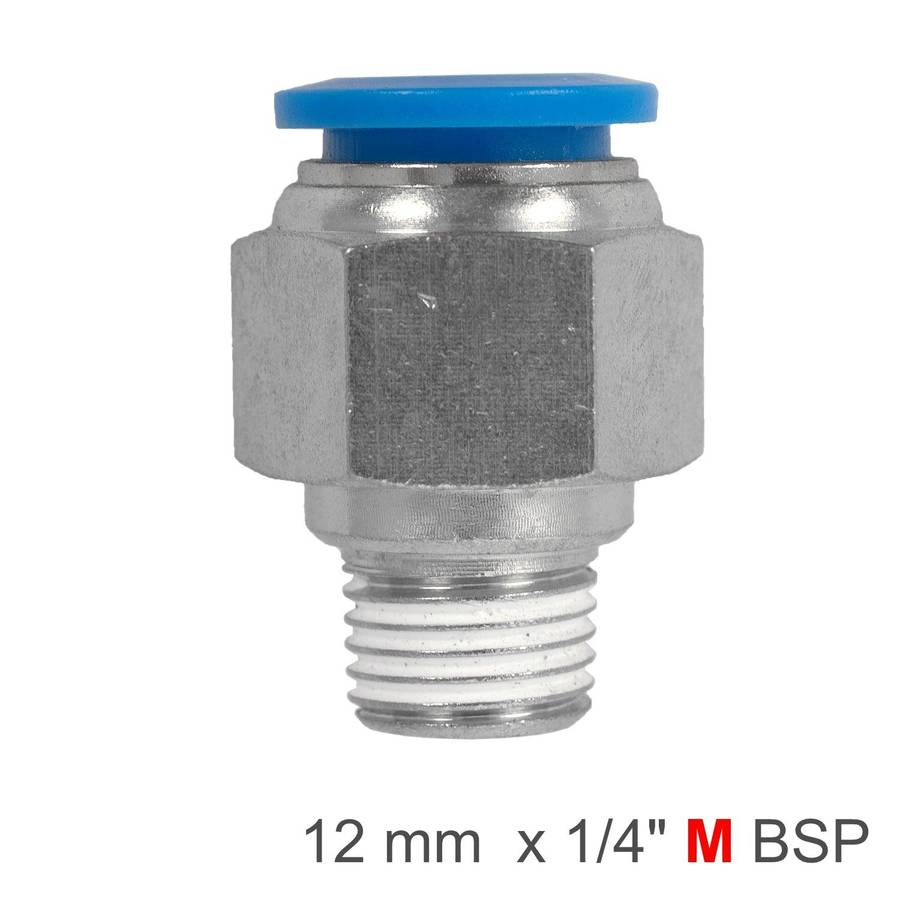 Aircraft Pu Hose Fitting Straight Stud 12 Mm 1/4 M