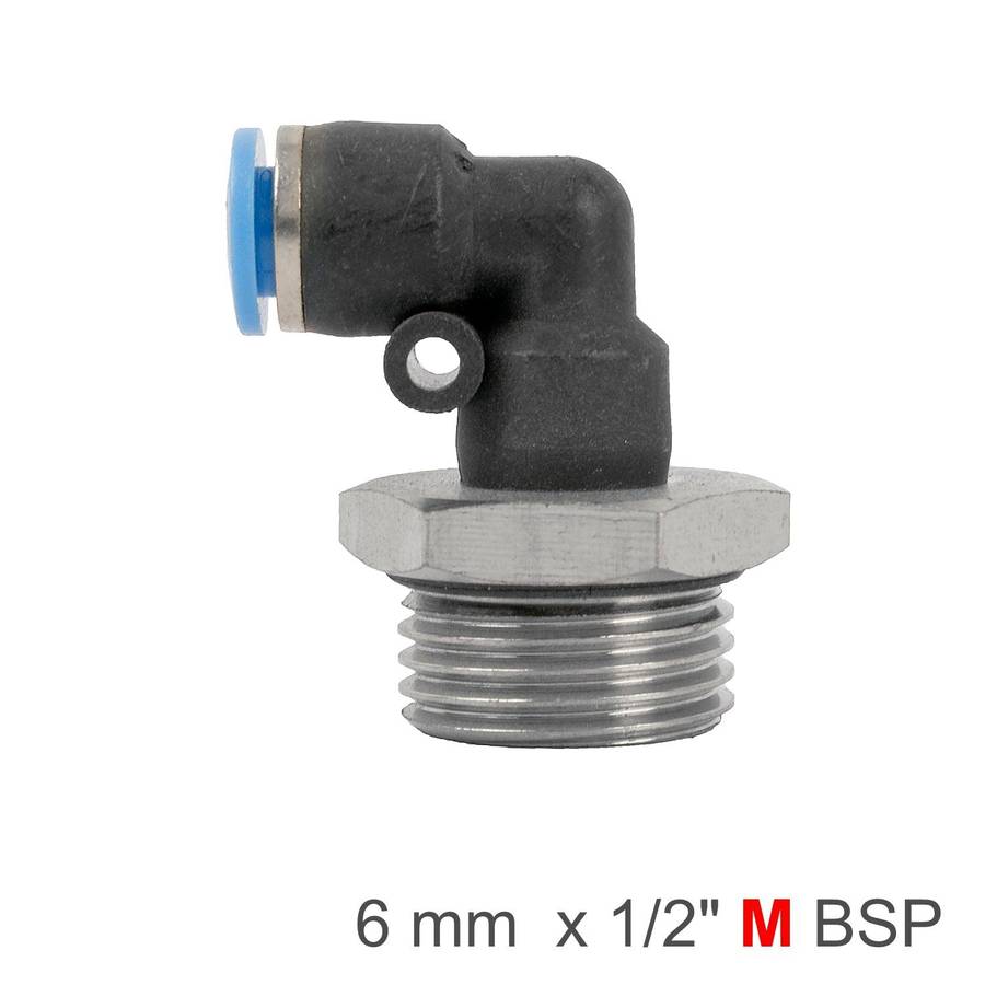 Aircraft Elbow W/O Ring 6 Mm 1/2 M Pu Hose Fitting