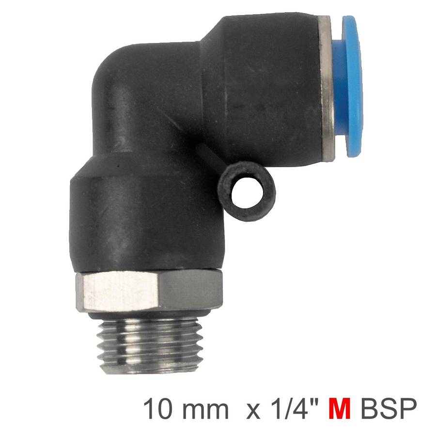 Aircraft Pu Hose Fitting Elbow W/O Ring 10 Mm 1/4 M