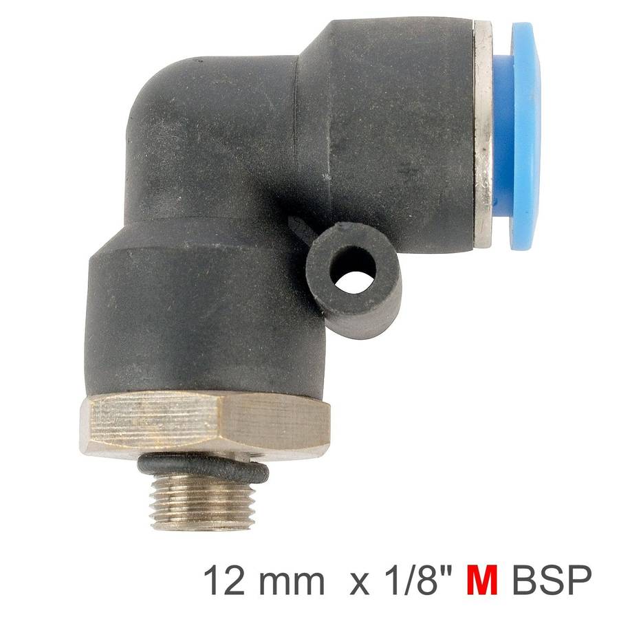 Aircraft Elbow W/O Ring 12 Mm 1/8 M Pu Hose Fitting