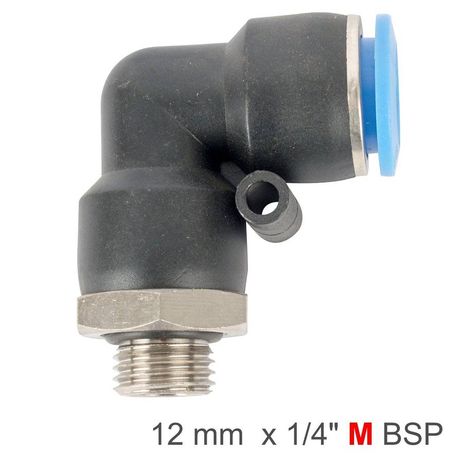 Aircraft Elbow W/O Ring 12 Mm 1/4 M Pu Hose Fitting