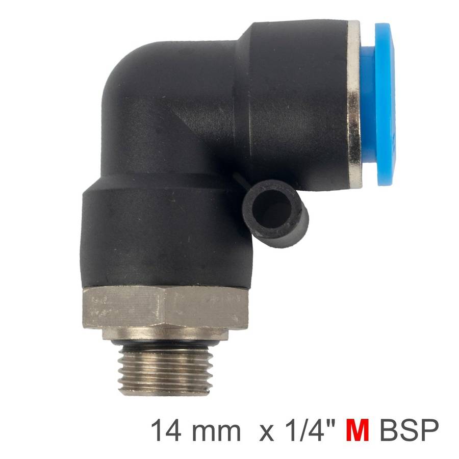 Aircraft Elbow W/O Ring 14 Mm 1/4' M Pu Hose Fitting