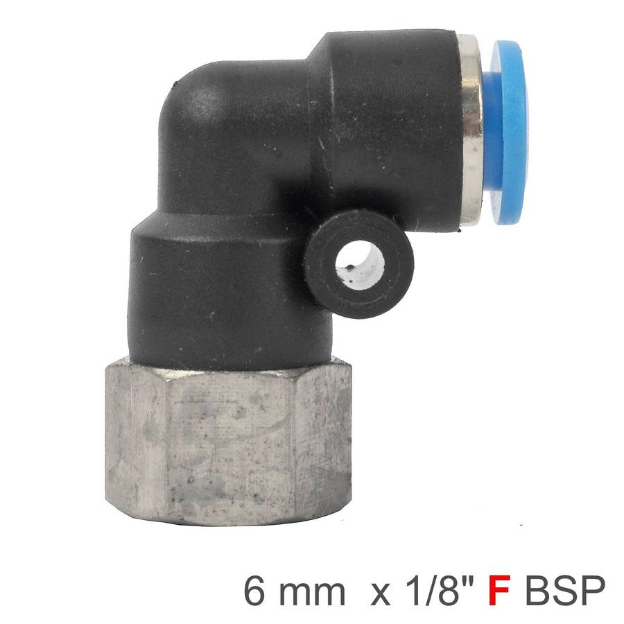 Aircraft Pu Hose Fitting Elbow 6 Mm 1/8 F