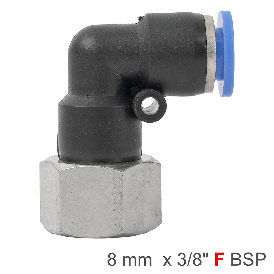 Aircraft Pu Hose Fitting Elbow 8 Mm 3/8 F