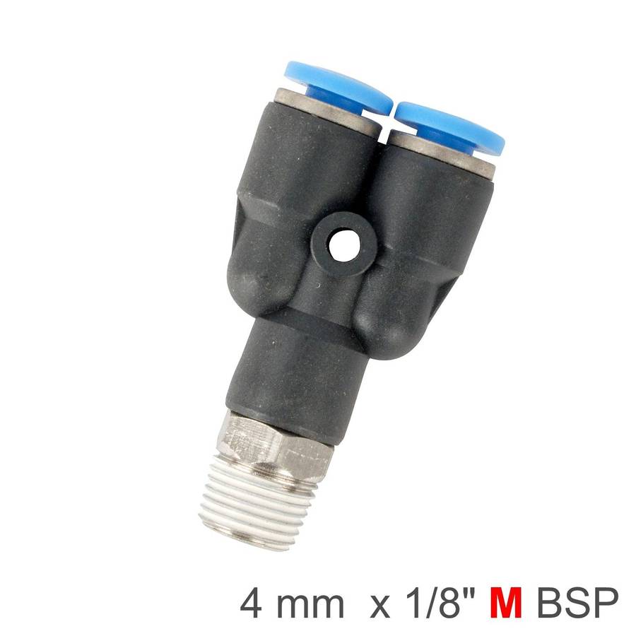 Aircraft Pu Hose Fitting Y Joint 4 Mm 1/8 M
