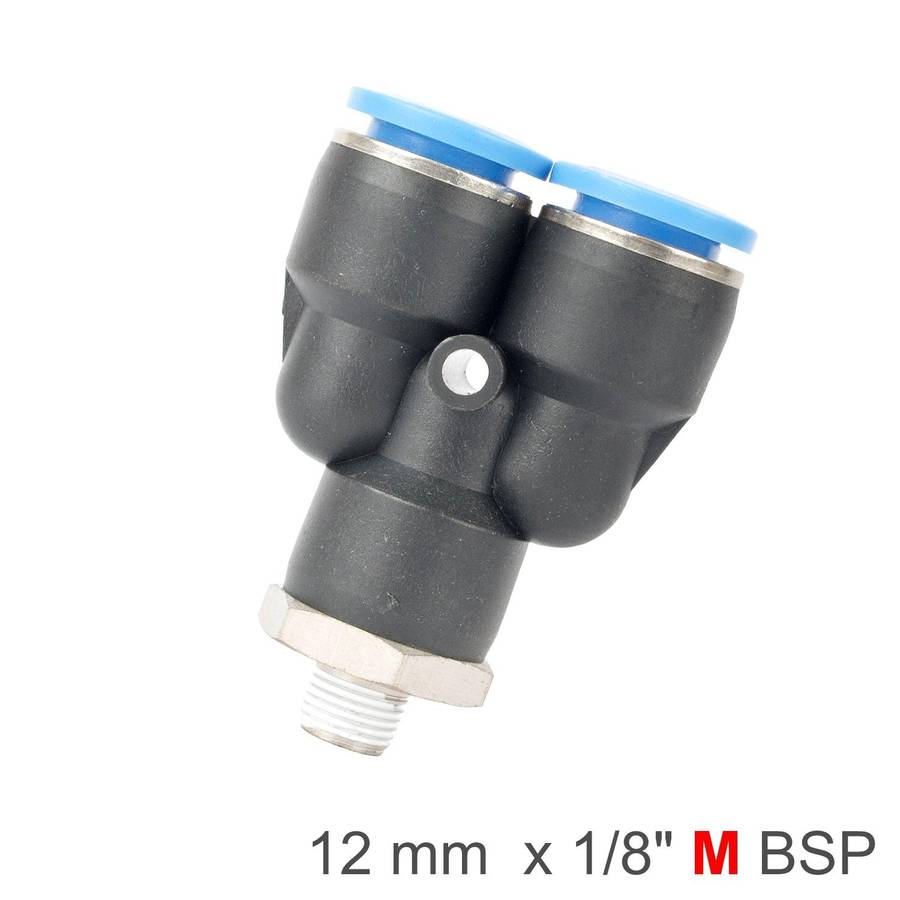 Aircraft Pu Hose Fitting Y Joint 12 Mm 1/8 M